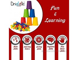 Driddle Colorful Counting Bears with Matching Cups 60 Bears Sort Count & Color Recognition Learning Toy for Toddler & Kids Montessori Education Preschool Game
