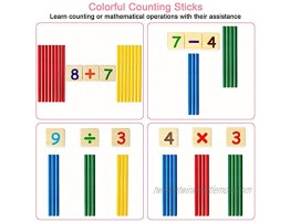 Educational Wooden Toy Kids Number Time Counting Drawing Learning Toy with Doodle Board Chalk Eraser Learning Toy for 3+ Year Old Toddler Boys Girls