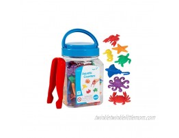 edxeducation-13151 Aquatic Counters Mini Jar Set of 42 Learn Counting Colors Sorting and Sequencing Math Manipulative for Kids