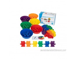 edxeducation Counting Bears with Matching Bowls Early Math Manipulatives 68pc Set 60 Bear Counters 6 Bowls & 2 Game Spinners Home Learning