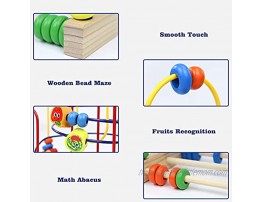 Fajiabao Bead Maze Toy for Toddlers Baby Activity Cube Fruits Roller Coaster Counting Math Abacus Montessori Toys Learning Birthday Gifts Toddler Activities for Walkers Boys Girls 1 2 3 4 Years