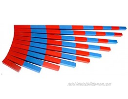 Family Version Montessori Numerical Rods Wooden Red&Blue Number Rods Montessori Math Early Learning Material Numerical Rods 1.96in to 19.68in Math Preschool Training Kids Toys