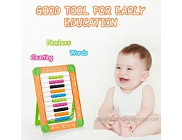 Gejoy 2 Pieces Plastic Abacus Row Counting Number Red Blue Frame Math Educational Counting Tools with Beads