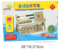 HNBility Multifunction Wooden Abacus Counting Cognition Board Educational Math Toy Learning Stand for Children Gift