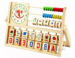 HNBility Multifunction Wooden Abacus Counting Cognition Board Educational Math Toy Learning Stand for Children Gift