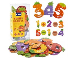 JCREN Jumbo Magnetic Fridge Magnets Stick Colorful Number Fruit Shape Math Learning Toy Set Preschool Recognition Counting Refrigerator for 3 4 5 Year Old Toddler Kids Boy Girl Gift