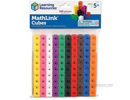 Learning Resources Mathlink Cubes Educational Counting Toy Early Math Skills Set of 100 Cubes & Plastic Pattern Blocks Set of 250