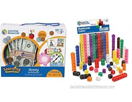 Learning Resources Money Activity Set 102 Pieces & Resources Mathlink Cubes Educational Counting Toy Early Math Skills Set of 100 Cubes