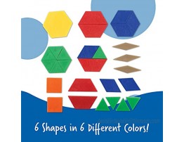 Learning Resources Plastic Pattern Blocks Math Games for Kindergarten Homeschool Shape Recognition Early Math Skills Easter Gifts for Kids Set of 250 Ages 4+