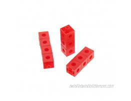 LOVIVER Mathlink Cubes Homeschool Educational Counting Toy Math Cubes Linking Cubes Early Math Skills Set of 100 Cubes Ages 3+ ABS red 2cm