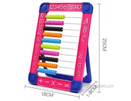 Minelife 2 Pieces Plastic Abacus Math Educational Counting Tools 10-Row Frame Abacus Learning Resources for Kids