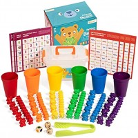 Rainbow Counting Bears for Toddlers With Matching Sorting Cups For Ages 3 And Up- Sorting Bears Game- 30 Large and 60 Small Teddy Bear Counters with Activity Cards- Fun And Learning For All Abilities