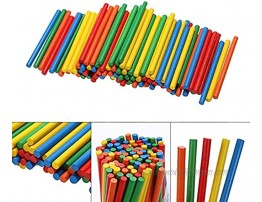 REXI 3'' Colored Bamboo Counting Sticks Wooden Craft Sticks Preschool Mathematics Teaching Tool Math Number Counting Sticks Educational Toys100pcs