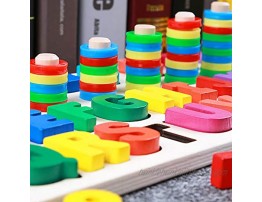 RUIDELI Wooden Blocks Puzzle Board Set Alphabet ABC Learning & Educational Toys for Number Counting Colors Stacking Shape Sorting Early Education Toy