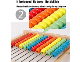 SHANGMEIY Wooden Abacus Classic Counting Tool 10-Row Wooden Frame Abacus with Multi-Color Beads,Counting Sticks Number Alphabet Cards Math Toy for 3+ Year Old-Arithmetic Calculation Frame