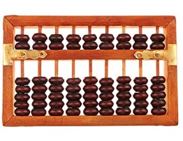 simhoa 9 Rods Wooden Chinese Abacus Soroban Kids Baby Preschool Math Counting Toys