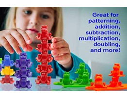 Skoolzy Stacking Frogs Counting Toys. Educational Back to School Activities. Montessori Toy for Toddlers with Matching Lily Pads Counters. Homeschool Manipulatives Early Math Skills for Kids Ages 3+