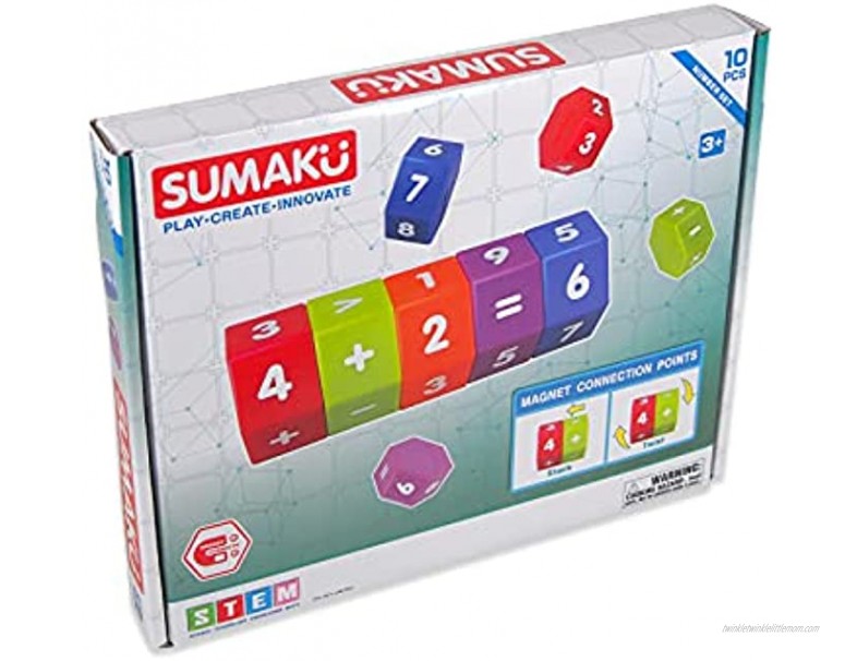 SUMAKU Magnetic Math Rotating Blocks Toy Educational Math Blocks for Counting for Children Ages 3 Years + 10PC Set