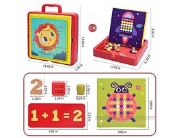 SWANGNIC Preschool Learning Toys 3 in 1 Montessori Sorting Counting Math Toys w Number Puzzles Button Nails Animal Cards Educational Game Toys for 3 4 5 Years Old Boys Girls Toddlers Kids117PCS