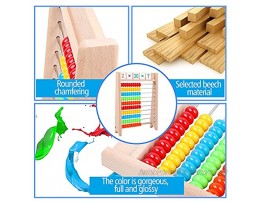 Tomelive Wooden Abacus Classic Counting Tool 10 Row Counting Frame with Number 1-100 Cards,Math Toy for 3+ Year Old