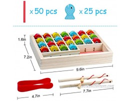 Wooden Magnetic Fishing Math Game Montessori Toys Learning Activities Fine Motor Skills Color Sorting Counting Preschool Toys for Toddler Kids Easter Basket Stuffers Easter Gift Age 3 4 Years Old