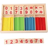 ZKMESI Montessori Counting Tool Toy Educational Mathematical Counting Sticks Box Counting Number Cards and Counting Rods for 3+ Year Old Toddler Boys Girls