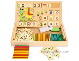 ZKMESI Montessori Math Toy Colorful Counting Sticks Woonden Number Blocks Drawing Board with Clock Kindergarten Math Toy Educational Teaching Tools for Toddlers Kids