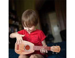17 Inch Kids Ukulele Guitar Toy 4 Strings Mini Children Musical Instruments Educational Learning Toy for Toddler Beginner Keep Tone Anti-Impact Can Play With Picks Strap Primary Tutorial wood