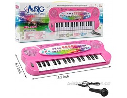 AIMEDYOU Kids Piano Keyboard 32 Keys Portable Electronic Musical Instrument Multi-Function Music Keyboard Piano for Kids Early Learning Educational Toy Birthday Xmas Day Gifts Pink