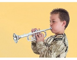CLICK N' PLAY Set of 2 Musical Wind Instruments for Kids Metallic Silver Saxophone and Trumpet Horn