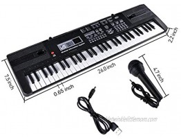Digital Music Piano Keyboard 61 Key Portable Electronic Musical Instrument with Microphone Kids Piano Musical Teaching Keyboard Toy for Birthday Christmas Festival Gift