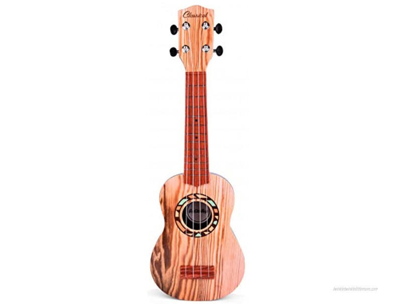 FUN LITTLE TOYS 21 Inch Toy Guitar Ukulele for Kids Musical Instruments for Kids with Strap Picks and Tutorial Learning Educational Toys for Boys and Girls Burlywood