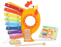 GLOGLOW Kids Musical Instrument Set Toddlers Xylophone Toy Kids Wooden Xylophone Educational Preschool Xylophone Instrument Preschool Educational Toys