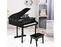 Goplus Classical Kids Piano 30 Keys Wood Toy Grand Piano w Bench Musical Instrument Toy Great Gift for Girls and Boys Black