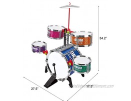 Kids Toddlers Jazz Drum Set Musical Playset Toy Perccussion Instrument Kit for Kids Little Rockstar Kit to Children’s Creativity Ideal Gift Toy for Kids Teens Boys & Girls Jazz Drum Set