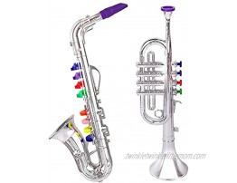 Kidstech Musical Instruments for Kids Musical Set Includes a Trumpet and Saxophone Fun Preschool Instruments Musical Toy for Boys and Girls Ages 3+