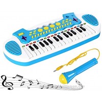 Love&Mini Piano Toy Keyboard for Toddlers Musical Instrument for Girls Birthday Gift 3 4 5 Years Old 31 Keys Blue