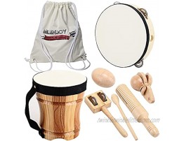 ML.ENJOY Wooden Musical Instruments Toys for Toddlers and Kids Bongo Drums for Kids and Percussion Sets Eco-Friendly Toddler Musical Instruments with Storage Bag