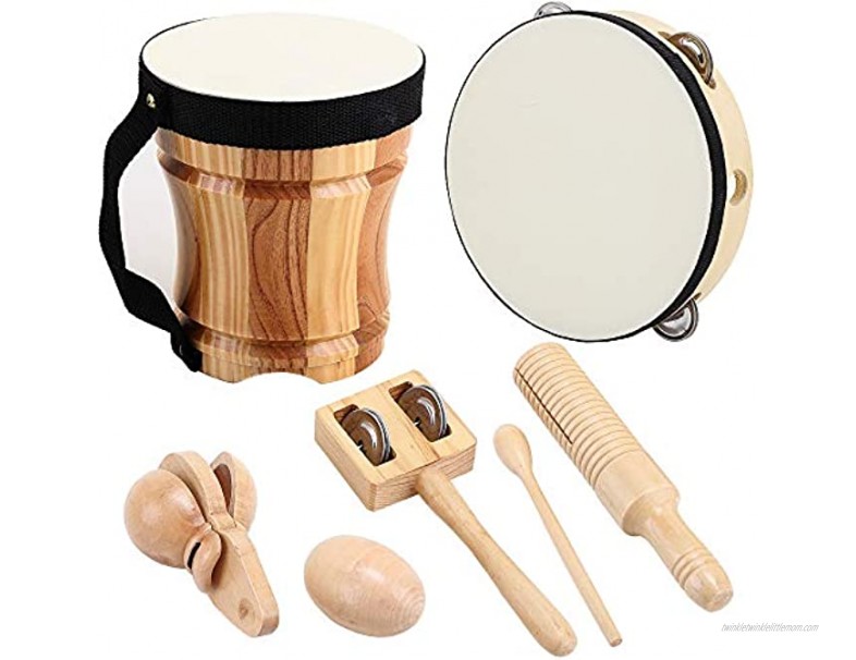 ML.ENJOY Wooden Musical Instruments Toys for Toddlers and Kids Bongo Drums for Kids and Percussion Sets Eco-Friendly Toddler Musical Instruments with Storage Bag