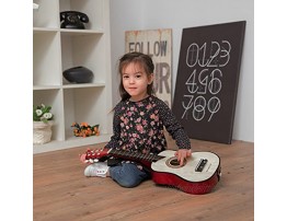 New Classic Toys Wooden Guitar Toy for Toddlers 3 Years Old Boys and Girls Baby Gifts Kids Musical Instruments for Childrens Three Year Old Inclusive Musicbook Deluxe Natural