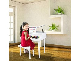 Ochine Kids Wooden 30 Key Piano Music Toy Mini Grand Classical Piano Children Baby Piano Musical Instrument Toy Gifts with Bench Music Stand and Song Book Ship from USA