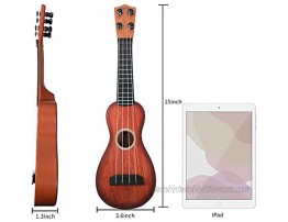 OHOH 15 Mini Guitar Ukulele Toy for Kids Children Musical Instruments Educational Toys for Beginner 4 Strings Keep Tones Can Play Ukulele Red