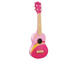 Reditmo Kids Ukulele Toy Guitar 21 Mini 4 Strings Wooden Guitar Suitable for Toddler Baby Preschool Children Any Boy&Girl Early Educational Learning Musical Instrument Pink