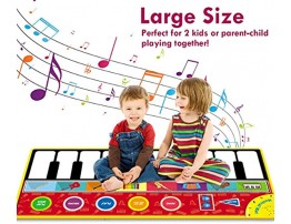 Renfox Kids Musical Piano Mats Dance & Learn Keyboard Play Mat with 8 Musical Instrument Sound 5 Play Modes Early Educational Toy Gift for 3+ Years Old Boys Girls kids Toddlers 58” x 24”