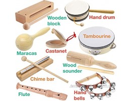 Stoie's International Wooden Music Set for Toddlers and Kids- Eco Friendly Musical Set with A Cotton Storage Bag Promote Environment Awareness Creativity Coordination and Have Lots of Family Fun