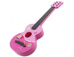 Vokodo Toy Guitar 6 Metal String Acoustic Kids 26” Ukulele With Guitar Pick Rock Star Toy Musical Instrument Vibrant Sound And Pink Color Tunable Perfect For Children Learning How To Play Educational