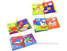 Coolplay Baby's First Non-Toxic Soft Cloth Book Set Crinkle Books Friction with Rustling Sound Pack of 8