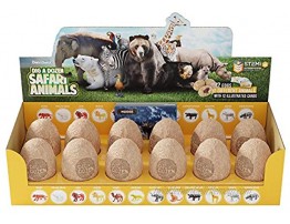 Dig a Dozen Safari Animals Kit Break Open 12 Unique Wild Animal Eggs and Discover 12 Cute Animals with Learning Cards Easter Archaeology Science STEM Gift
