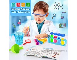 Elover Kids Science Experiments Kit with Lab Coat Scientist Costume Dress Up Pretend Play Toys Set Birthday Gift for Boys Girls Age 8 Years Old Up