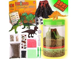 Motiveplay Dinosaur Terrarium Kit Kids Toys Volcano Toy Led Night Growing Plant Crafts Science Garden Activities Gift for Boys Girls 3 4 5 6 7 8+ Years Old